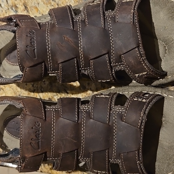 Mens, Clark's Gladiator Sandals, Leather, Brown, Size 11M - Picture 4 of 7